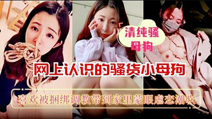 网上认识的骚货母狗喜欢被捆绑调教带到家里猛操